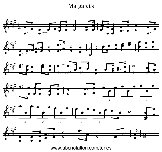 Margaret's - staff notation