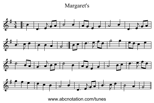 Margaret's - staff notation