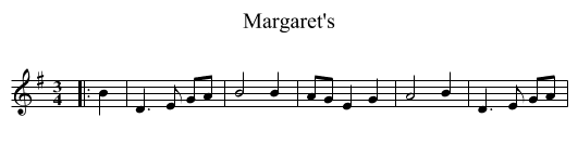 Margaret's - staff notation