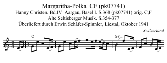 Margaritha-Polka  CF (pk07741) - staff notation