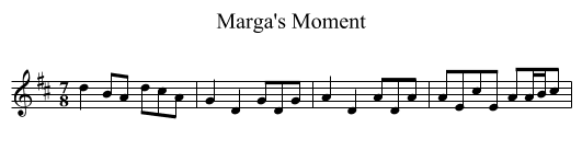 Marga's Moment - staff notation
