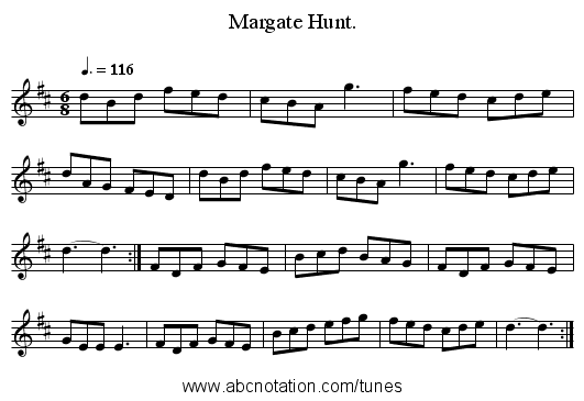 Margate Hunt. - staff notation
