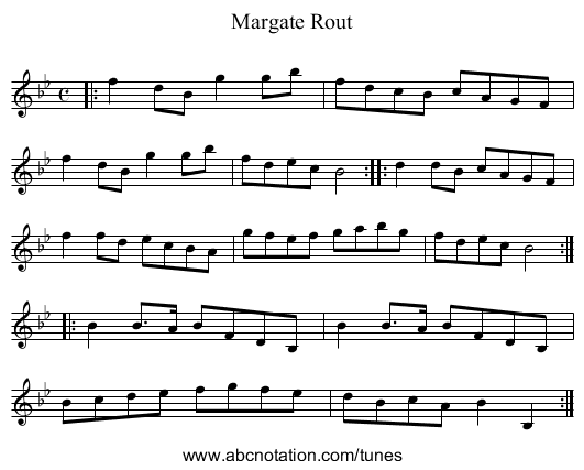 Margate Rout - staff notation