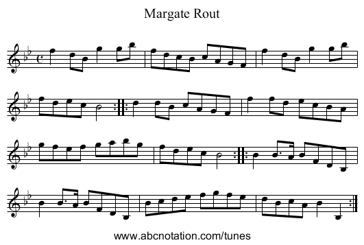 Margate Rout - staff notation
