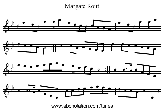 Margate Rout - staff notation