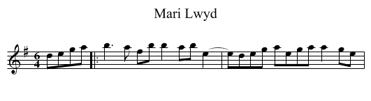 Mari Lwyd - staff notation