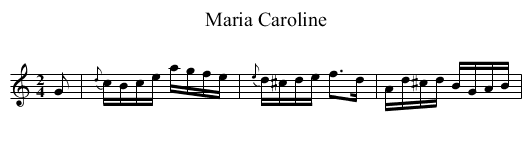 Maria Caroline - staff notation