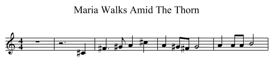 Maria Walks Amid The Thorn - staff notation