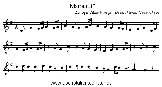 Mariahilf - staff notation