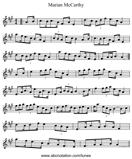 Marian McCarthy - staff notation