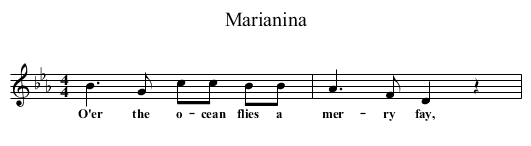Marianina - staff notation