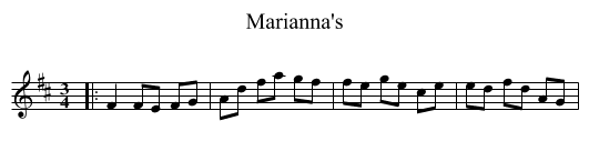 Marianna's - staff notation