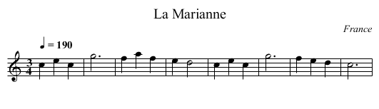 Marianne, La  - staff notation