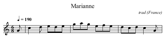 Marianne - staff notation