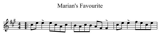 Marian's Favourite - staff notation