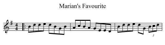 Marian's Favourite - staff notation