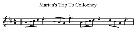 Marian's Trip To Collooney - staff notation