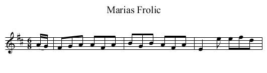 Marias Frolic - staff notation