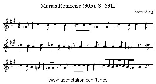 Marias Romreise (305), S. 631f - staff notation