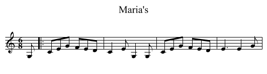 Maria's - staff notation
