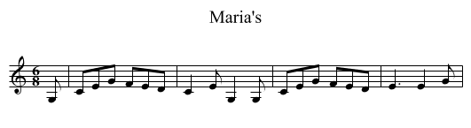 Maria's - staff notation