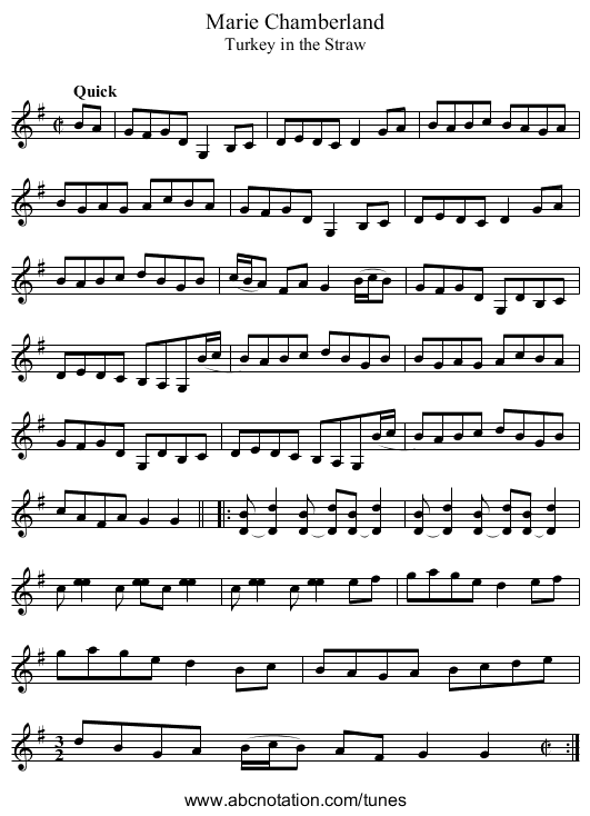 Marie Chamberland - staff notation