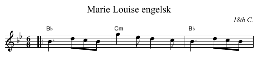 Marie Louise engelsk - staff notation