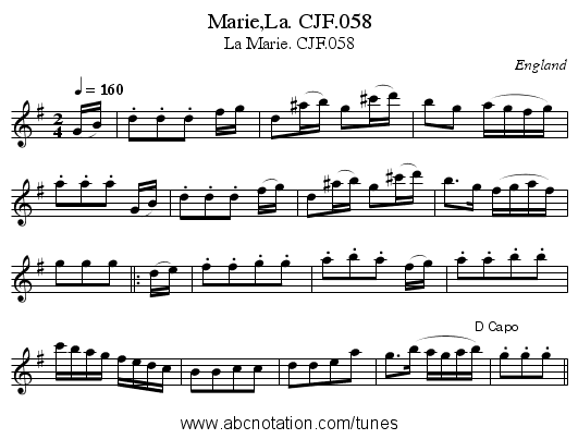 Marie,La. CJF.058 - staff notation