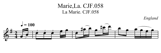 Marie,La. CJF.058 - staff notation