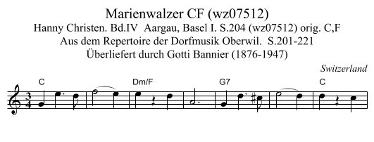 Marienwalzer CF (wz07512) - staff notation