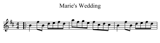 Marie's Wedding - staff notation