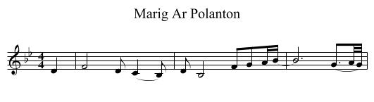Marig Ar Polanton - staff notation