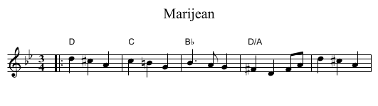 Marijean - staff notation