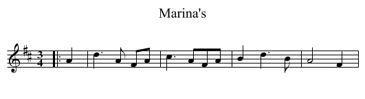 Marina's - staff notation