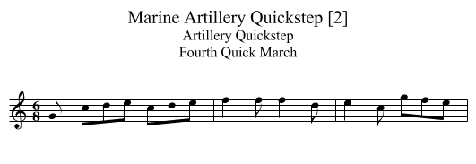 Marine Artillery Quickstep [2] - staff notation