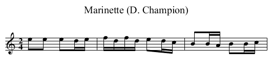 Marinette (D. Champion) - staff notation