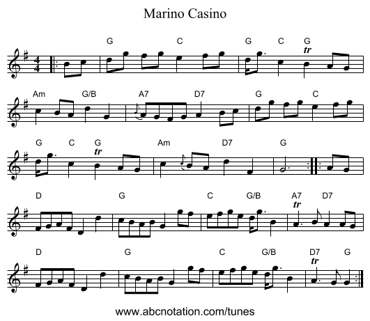 Marino Casino - staff notation