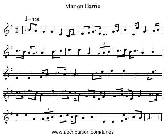 Marion Barrie - staff notation