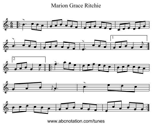 Marion Grace Ritchie - staff notation