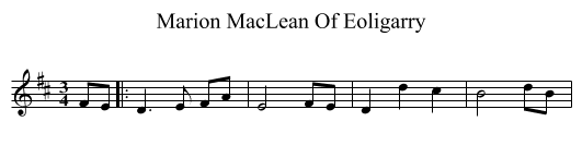 Marion MacLean Of Eoligarry - staff notation