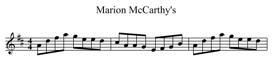 Marion McCarthy's - staff notation
