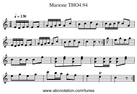 Marione THO4.94 - staff notation