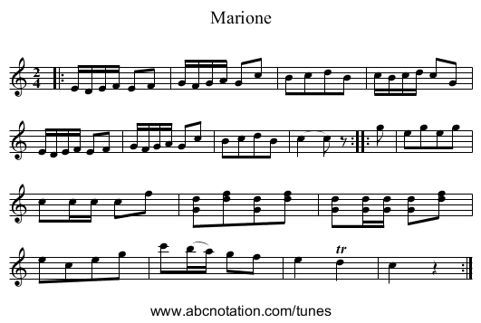 Marione - staff notation