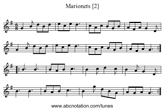 Marionets [2] - staff notation