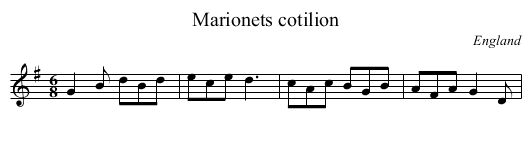 Marionets cotilion - staff notation