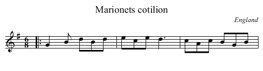 Marionets cotilion - staff notation