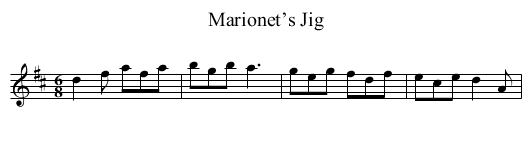 Marionet’s Jig - staff notation