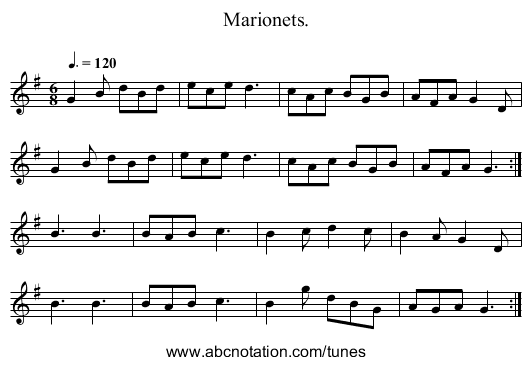 Marionets. - staff notation
