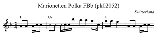 Marionetten Polka FBb (pk02052) - staff notation