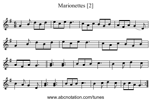 Marionettes [2] - staff notation